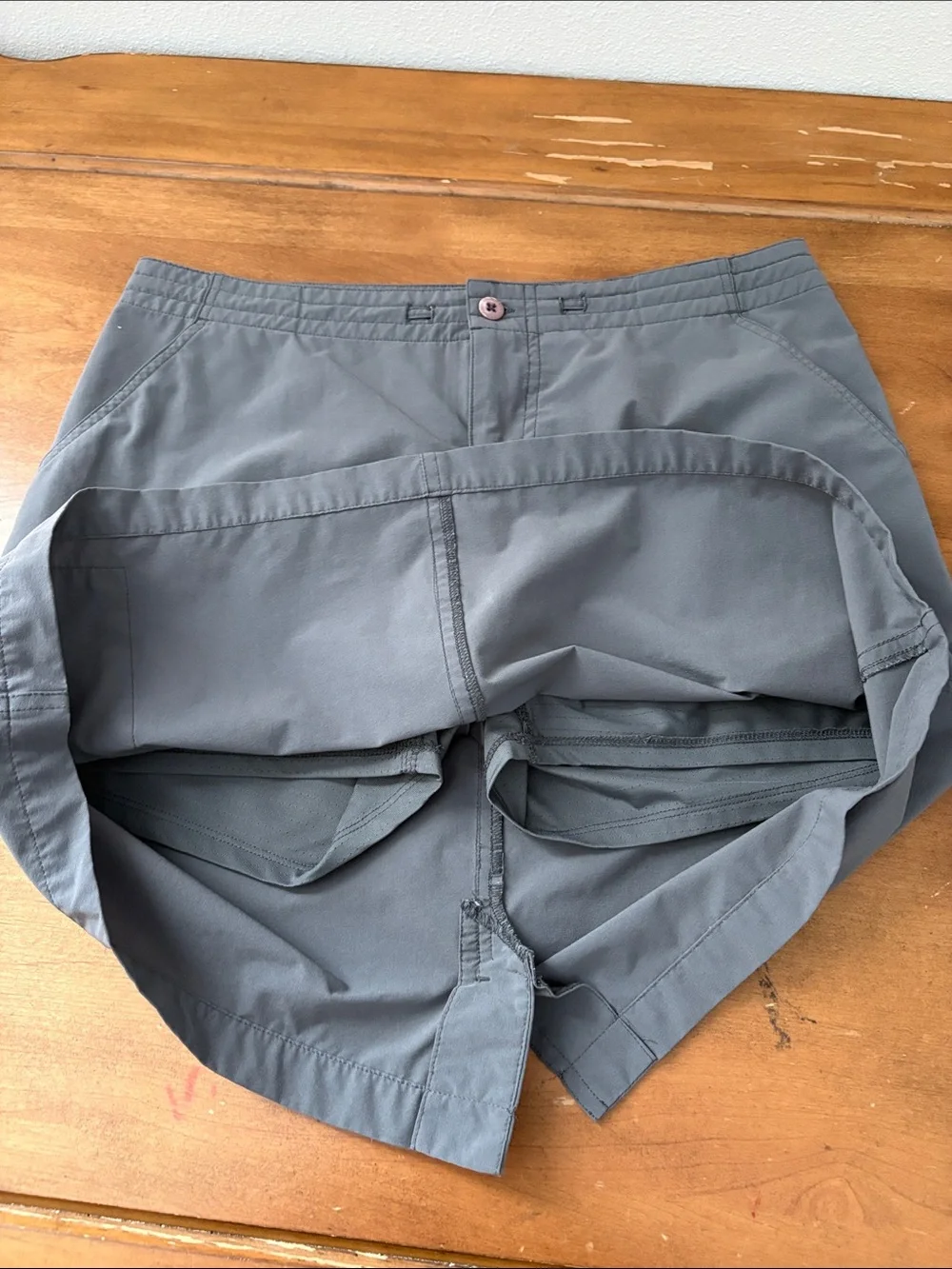 Title Nine Gray Nylon Performance A-Line Skort with Zip Pocket Size 8